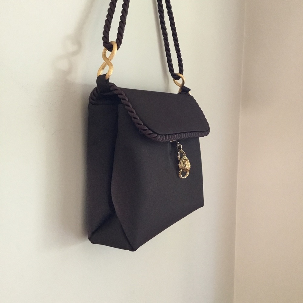 Vintage 50’s-60’s Walborg Brown Satin Bag - Picture 4 of 11